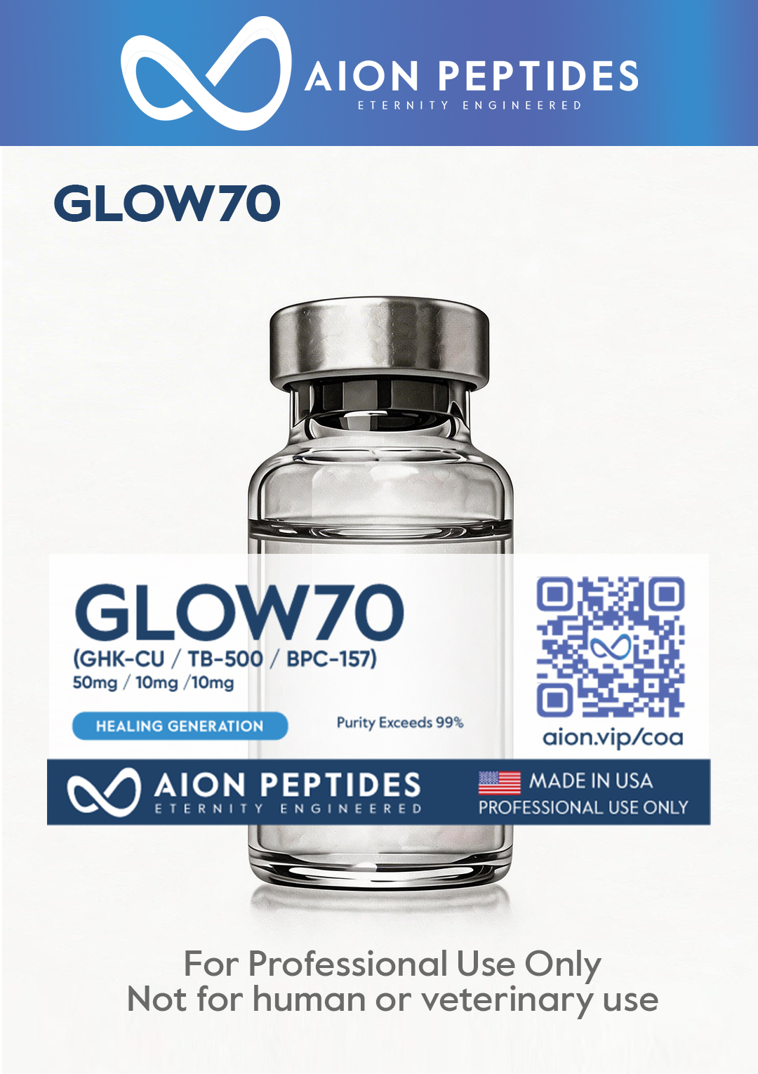 Glow70 (GHK-CU TB-500 BPC-157) 50/10/10 Mg